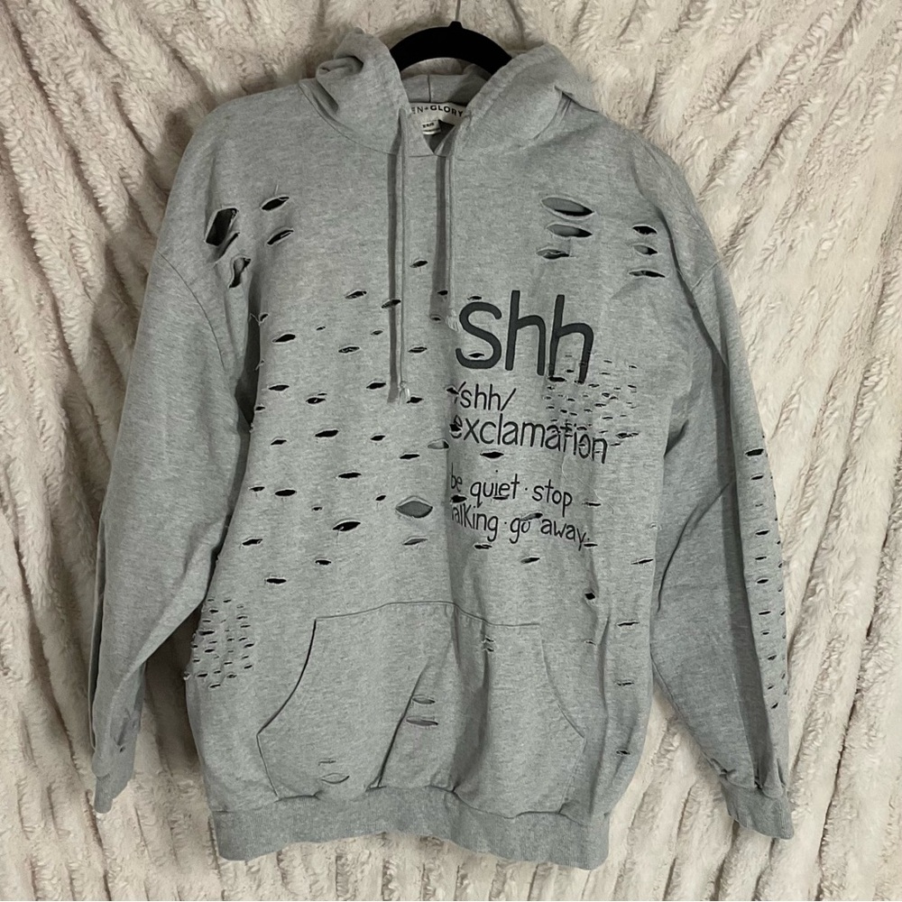 Wren+Glory ‘Shh’ Painted Hoodie